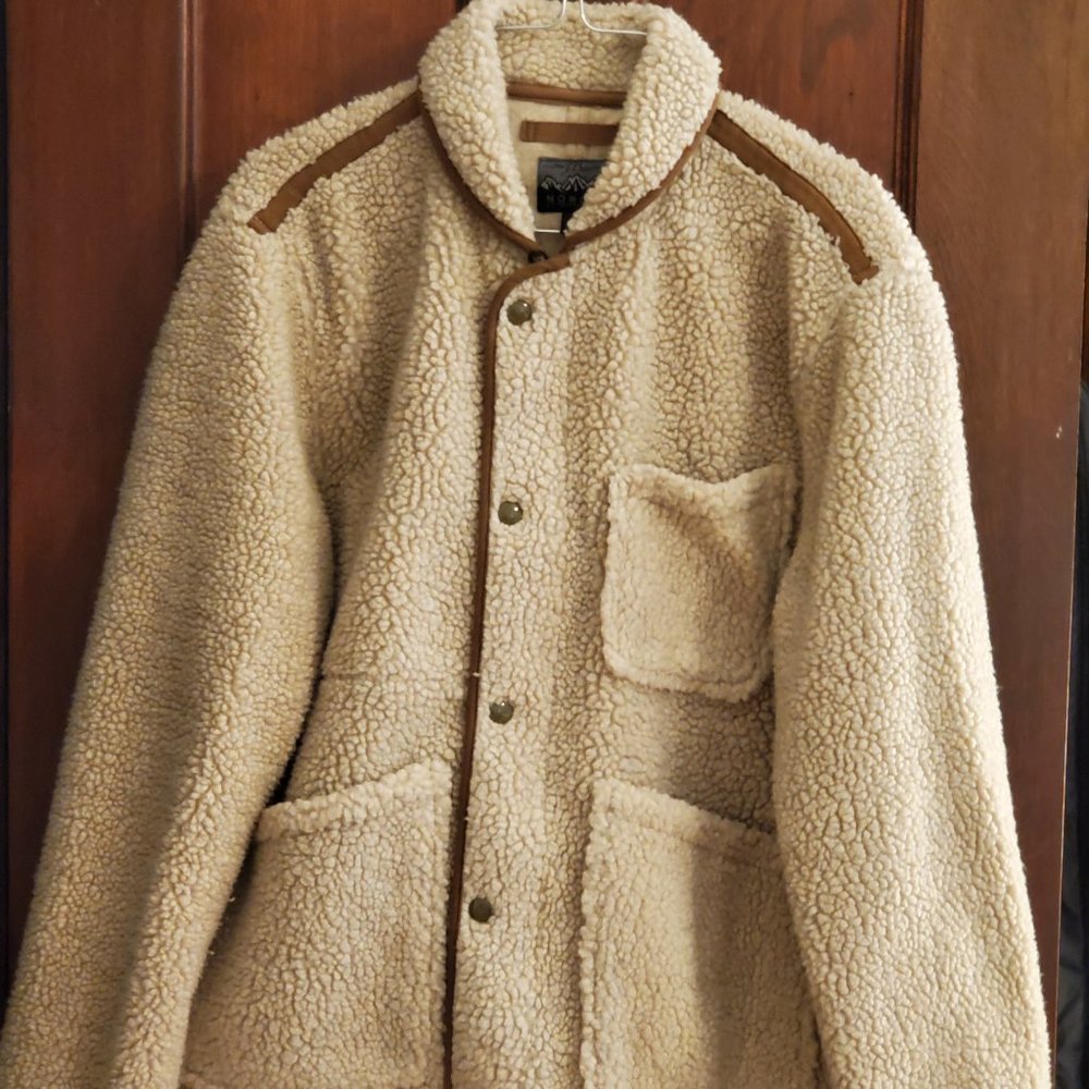J Crew Nordic Sherpa Fleece Shawl-Collar Jacket